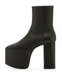 Wayio Leather Super Platform Bootie, Noir