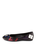 Gommette Animation Ballerina Flat, Black/Multi