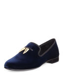 Velvet Formal Loafer with Golden Horns