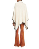 Kamala Solid Oversized Poncho, Cream