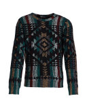 Tribal Intarsia Crewneck Sweater