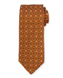 Woven Flower Medallion Silk Tie, Yellow/Orange