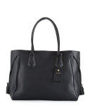 Penelope Large Leather Tote Bag, Black