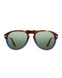 649-Series Acetate Sunglasses, Tortoise/Blue