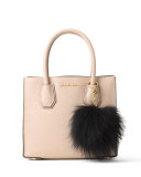 Large Fur Pompom Keychain, Black