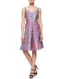 Machu Picchu Sleeveless V-Neck Printed Midi Dress