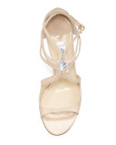 Ivette Strappy Patent Sandal, Nude