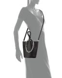 Roxy Large Leather Tote Bag, Black