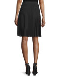 Georgia Pleated Chiffon Skirt, Black