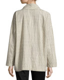 Oversized Cotton Jacket W/Stripes, Natural 