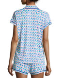 Bella Printed Cap-Sleeve Pajama Set