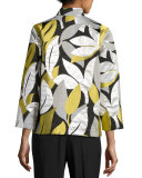 Easy-Fit Leaf Jacquard Jacket, Multi