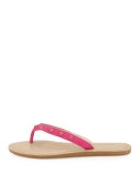 Fiona Studded Flat Thong Sandal, Fuchsia