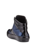 Belgravia Paillettes High-Top Sneaker, Blue