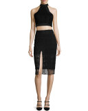 Oli Lace Slit Pencil Skirt