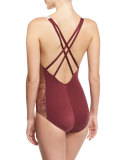 Gilded Garden V-Neck One-Piece Swimsuit