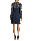 Priscilla Long-Sleeve Lace Cocktail Dress