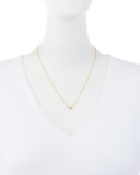 Bezel-Set Oval Diamond Pendant Necklace in 18K Yellow Gold, 0.30 tdcw