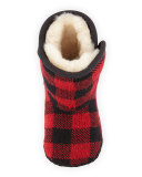 Check-Print Baby Bootie, Scarlet Check, Infant