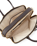 Leather Double-Zip Briefcase, Chocolate (Brown)