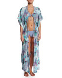 Sea Palm Printed Long Caftan