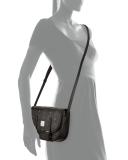 Color Visetos Crossbody Flap Messenger Bag, Black