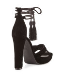 Nadav Velvet Tassel Sandal