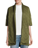 Quilted Car Coat, Hunter Green
