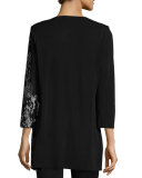 Hint of Floral Long Half-Print Jacket 