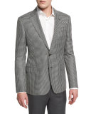G-Line Large Houndstooth Sport Coat, Black/White