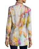 Kallah's Koi Pond Tunic Blouse, Orange/Pink/White