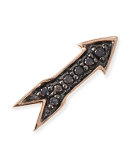 14k Rose Gold Black Diamond Arrow Single Stud Earring