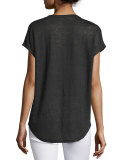 Short-Sleeve Henley Cocoon Shirt