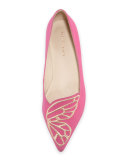 Bibi Butterfly Embroidered Flat, Magenta/Rose Gold