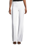 Side-Zip Flared Pants, Optic White