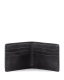 Pebbled Leather Hip-Fold Wallet, Black 