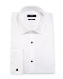 Slim-Fit Tuxedo Dress Shirt, White