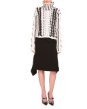 Cyrus Flared-Hem Pencil Skirt, Black