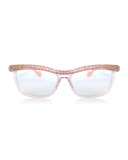 Kiki on a String Rhinestone Optical Frames, Rose