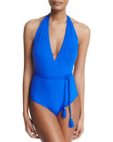 Valeria Surplice-Neck One-Piece Swimsuit