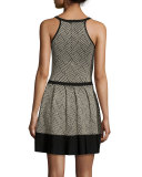 Candice Metallic Fit-&-Flare Dress, Gold
