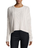 Cropped Boxy Fisherman Crewneck Sweater