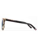 Charlie and the Angels Flat-Top Cat-Eye Sunglasses, White/Black