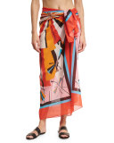 Parasol Voile Pareo Coverup, Pink/Orange