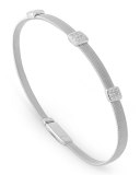Masai 18K White Gold Bracelet with Three Diamond Stations