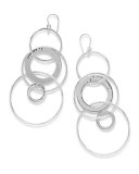 925 Classico Mixed Large Hammered Link Jet Set Earrings