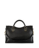 Metallic Edge Golden City Bag, Black