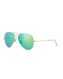 Rimless Mirrored Iridescent Aviator Sunglasses