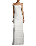 Strapless Sweetheart Lace Column Gown 