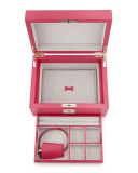 Panama Single-Tray Jewelry Box, Fuchsia